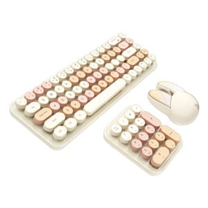 MOFII trådløst tastatur+numerisk tastatur+mus 3i1 2.4G (Mælke-te)