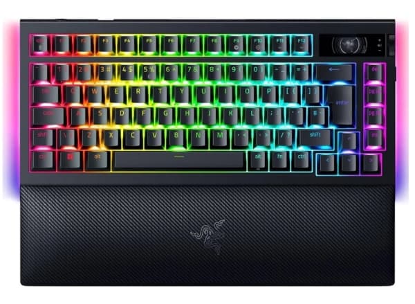 Razer BlackWidow V4 Pro, kaapeli ja langaton, USB + langaton RF + Bluetooth, mekaaninen, QWERTY, RGB LED, musta