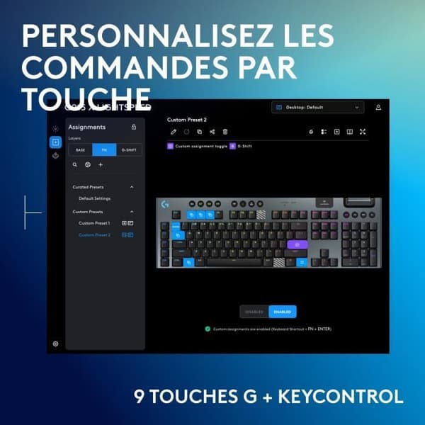Speltangentbord - trådlöst - Logitech G - G915 TKL X - Switch linjär - AZERTY - Svart