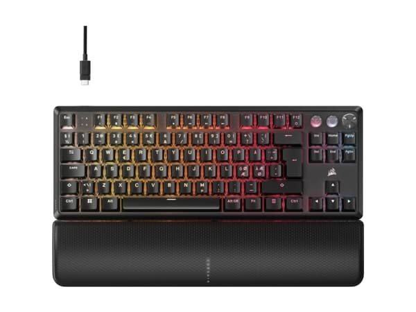 CORSAIR K70 PRO TKL - Tangentbord - TKL - bakgrundsbelyst - USB - QWERTY - Nordisk - tangentbrytare: CORSAIR MGX v2 - svart