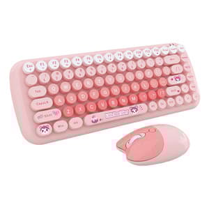 MOFII Candy New 2.4G trådløst tastatur + mus sett (rosa)