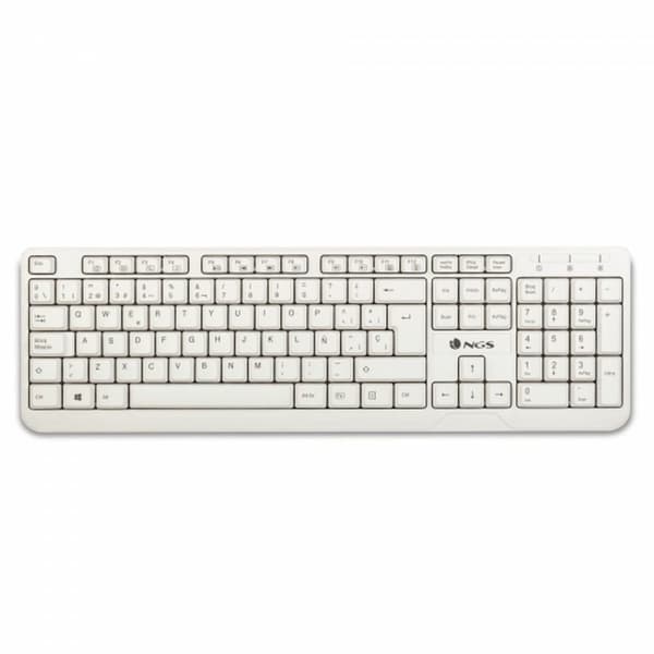 Tastatur NGS Spike Hvid Spansk qwerty