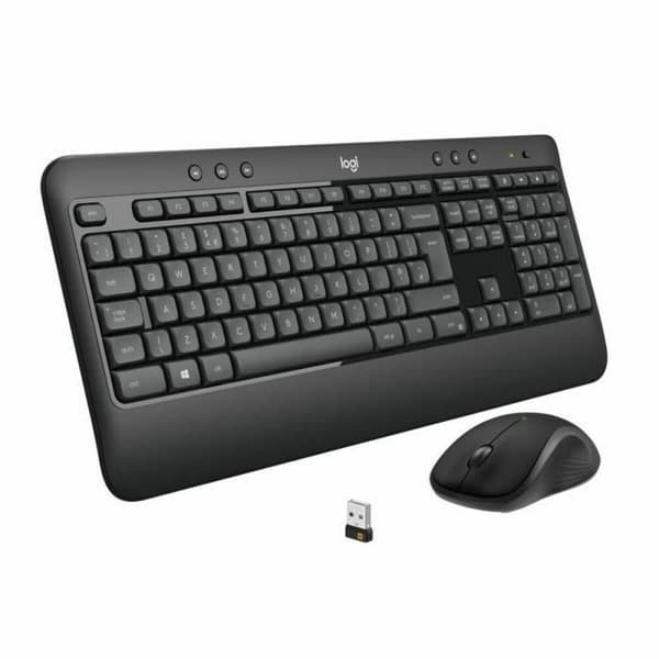 Tastatur og trådløs mus Logitech MK540 Fransk Sort Sort/Hvid AZERTY Sort, Hvid