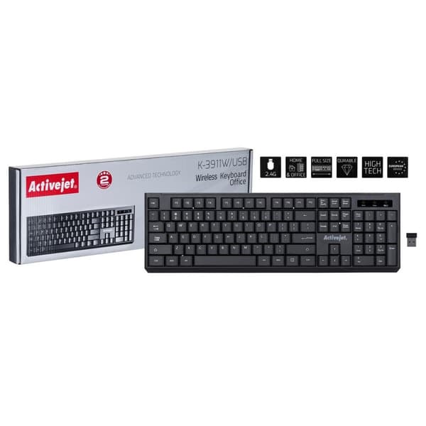 Tastatur Activejet K-3911W Sort QWERTY