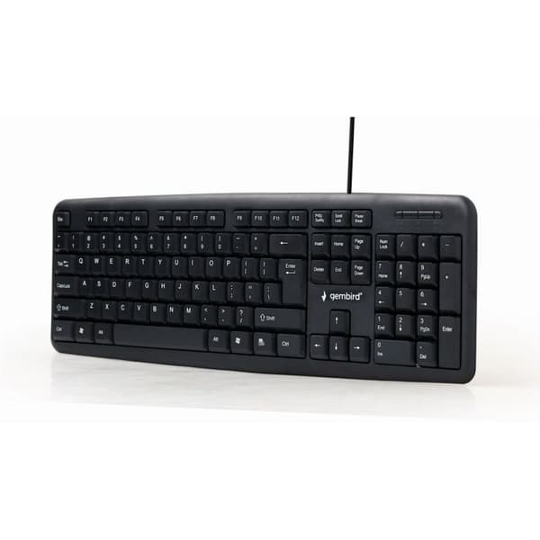 Tastatur GEMBIRD KB-U-103-RU Sort Monochrome Engelsk Russisk QWERTY