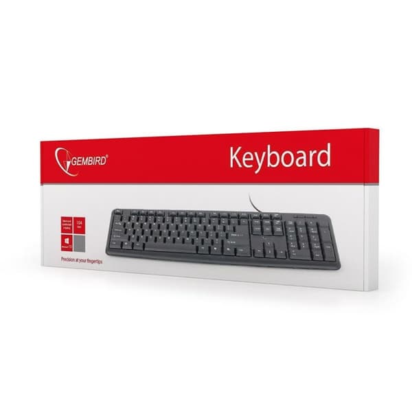 Tastatur GEMBIRD KB-U-103-RU Sort Monochrome Engelsk Russisk QWERTY