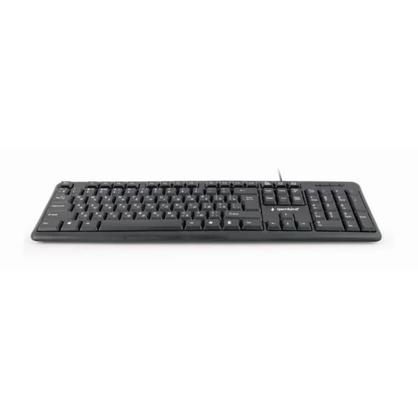 Tastatur GEMBIRD KB-U-103-RU Sort Monochrome Engelsk Russisk QWERTY
