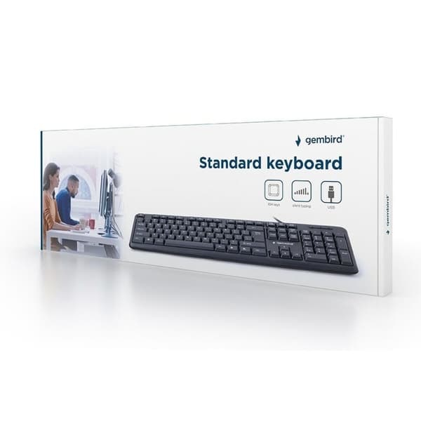 Tastatur GEMBIRD KB-U-103-RU Sort Monochrome Engelsk Russisk QWERTY