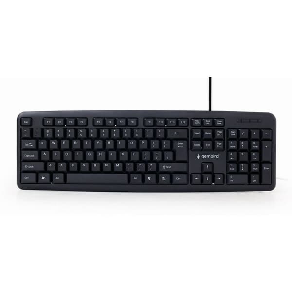 Tastatur GEMBIRD KB-U-103-RU Sort Monochrome Engelsk Russisk QWERTY