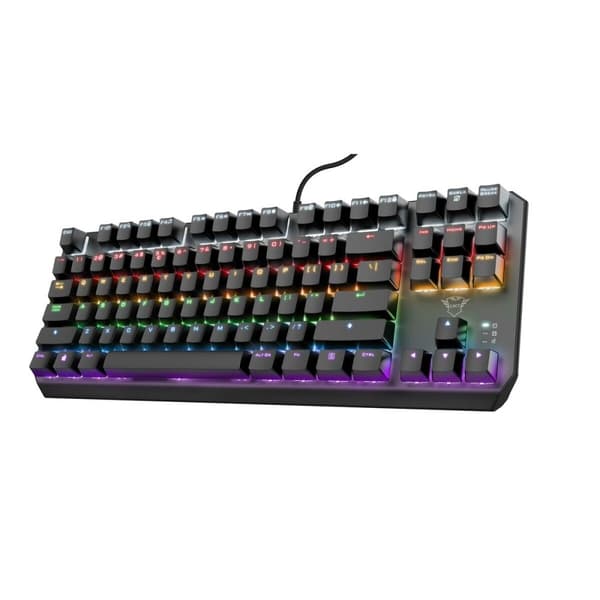 Gaming-tastatur Trust 24407 Sort Spansk qwerty Sort