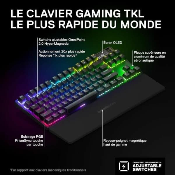 Bluetooth näppäimistö SteelSeries 64869 Musta Ranska AZERTY