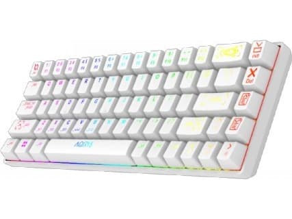AQIRYS AQIRYS Mekaniskt tangentbord 65%/68 tangenter Dual Mode: Wirelles&amp;BT+Wired MIRA vit Vit