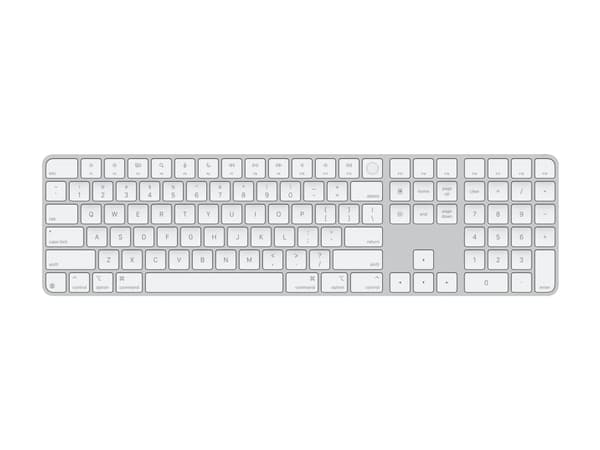 Apple Magic Keyboard with Touch ID and Numeric Keypad - Tangentbord - USB-C - trådlös - Bluetooth - QWERTY - Amerikansk engelska - vita tangenter Vit
