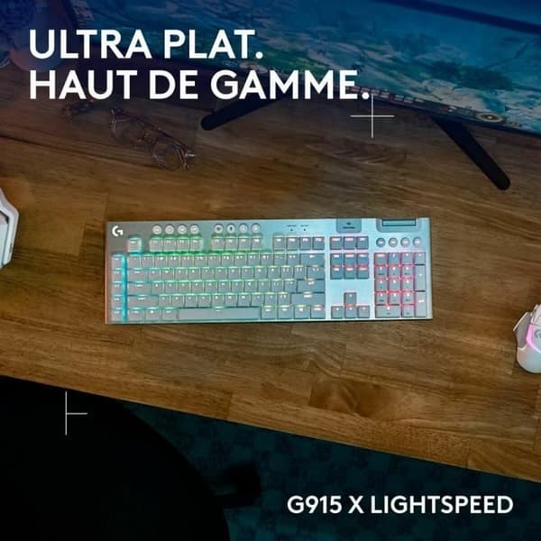 Trådlöst Tangentbord Logitech G915 X Vit AZERTY