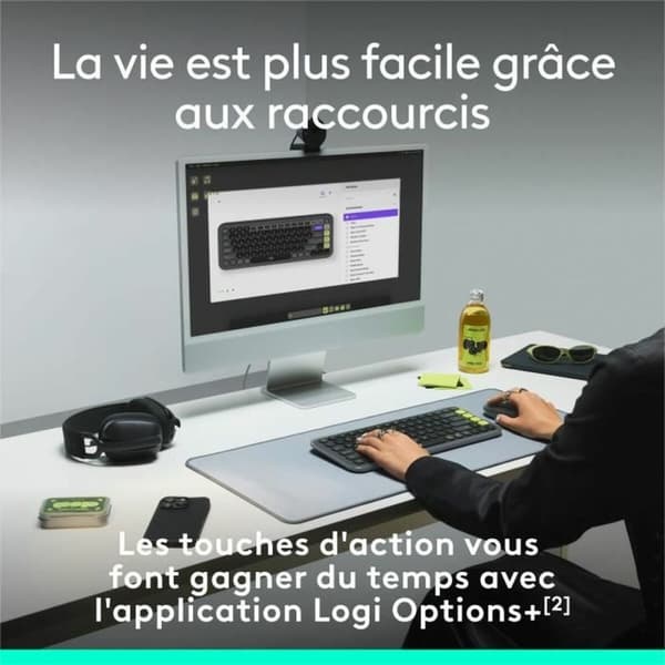 Langaton näppäimistö Logitech Pop Icon Keys Tumman harmaa AZERTY