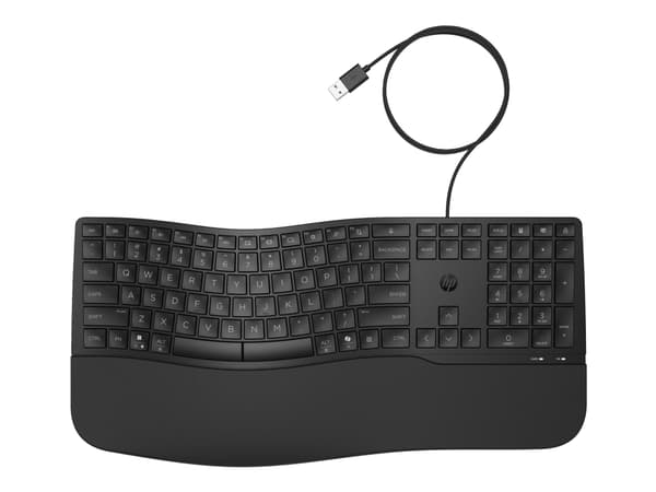 HP 480 Comfort -langallinen näppäimistö, täysikokoinen (100%), langallinen, USB, QWERTY, musta