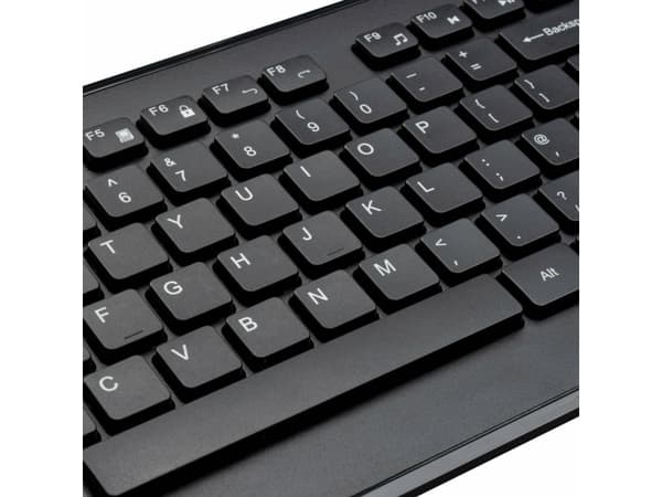 Targus AKM610NO, Full-size (100%), Wireless, RF Wireless, QWERTY, Black, Mouse included