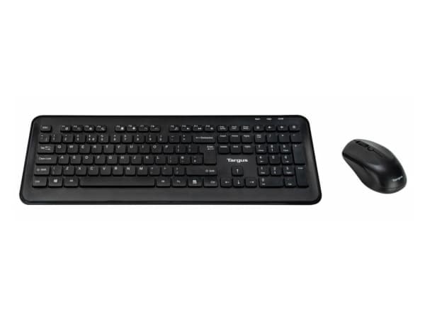 Targus AKM610NO, Full-size (100%), Wireless, RF Wireless, QWERTY, Black, Mouse included