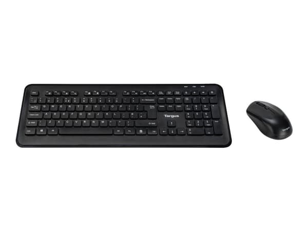 Targus - Sats med tangentbord och mus - kombination - full size - trådlös - 2.4 GHz - QWERTY - Nordisk - svart Svart