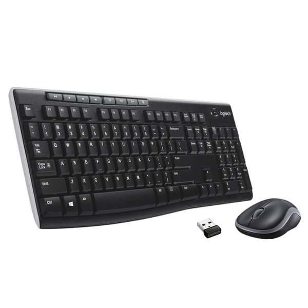 Näppäimistö ja langaton hiiri Logitech MK270 Musta Hopeinen Qwerty US
