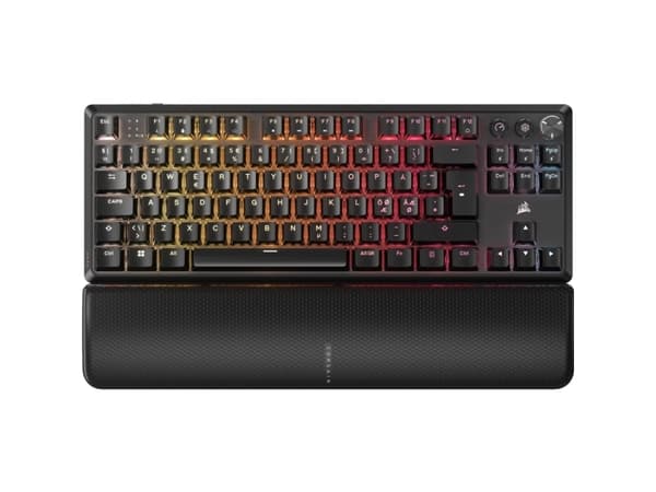 CORSAIR K70 CORE TKL WIRELESS RGB - Näppäimistö - TKL - taustavalaistu - langaton - Bluetooth, USB, 2,4 GHz - QWERTY - Nordic - avainliitin: CORSAIR