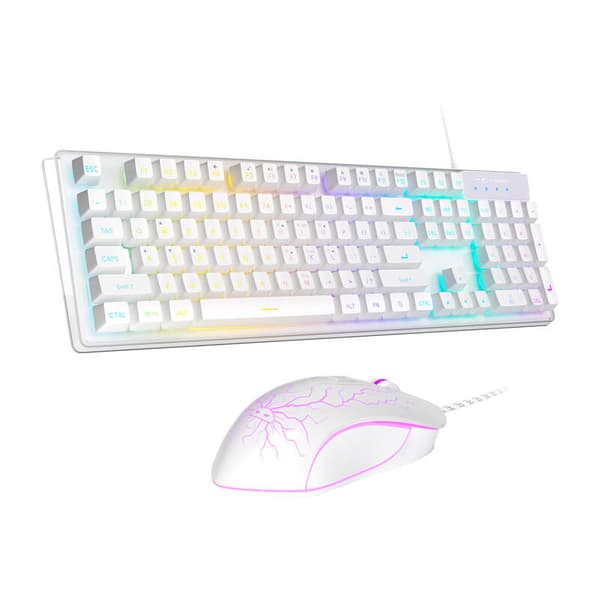 MageGee K1 trådbundet tangentbord + mus set (vit)
