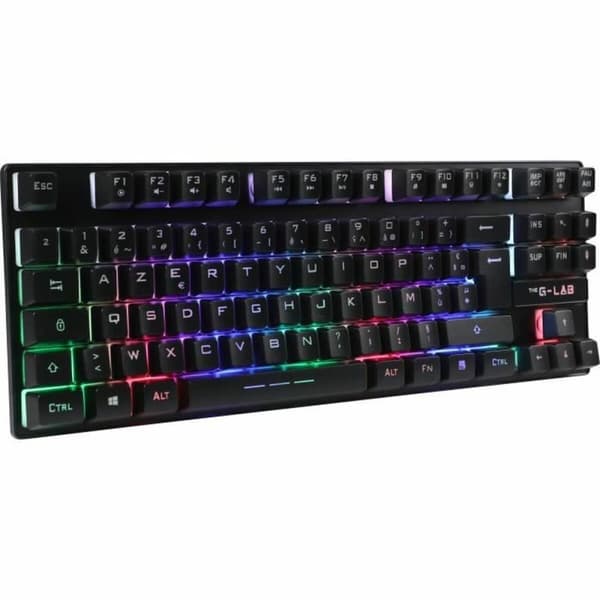 Gaming Tangentbord/ OR: Speltangentbord The G-Lab KEYZ CAESIUM TKL WIRELESS Svart AZERTY