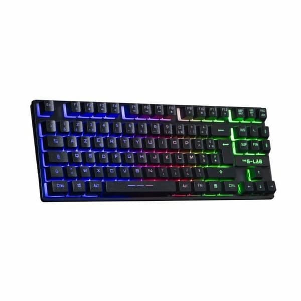 Gaming Tangentbord/ OR: Speltangentbord The G-Lab KEYZ CAESIUM TKL WIRELESS Svart AZERTY