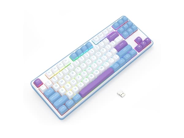REDRAGON K707WBP-RGB-PRO StarBlade, Trådløs, USB + RF Wireless + Bluetooth, Mekanisk, Hvid