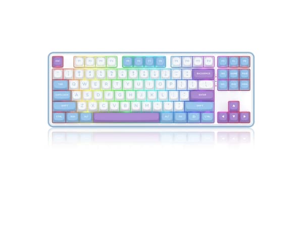 REDRAGON K707WBP-RGB-PRO StarBlade, Trådløs, USB + RF Wireless + Bluetooth, Mekanisk, Hvid Vit