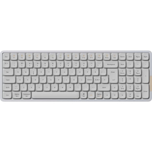 Lofree Flow100 -mekanisk lavprofil tastatur, Linear Kailh Ghost -kontakter, hvid