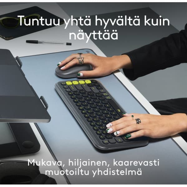 Logitech POP Icon Combo -näppäimistö ja hiiri, grafiitti
