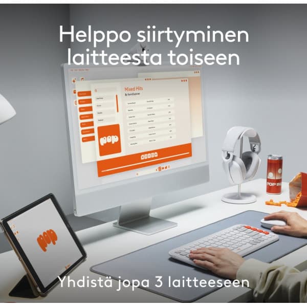 Logitech POP Icon Combo -näppäimistö ja hiiri, grafiitti