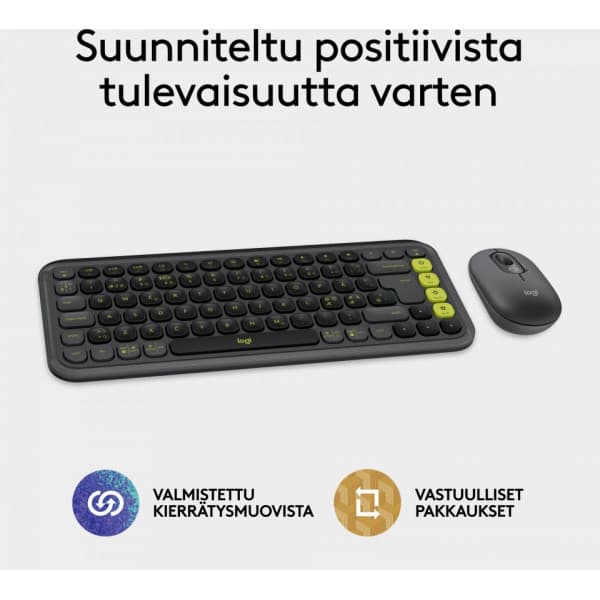 Logitech POP Icon Combo -näppäimistö ja hiiri, grafiitti