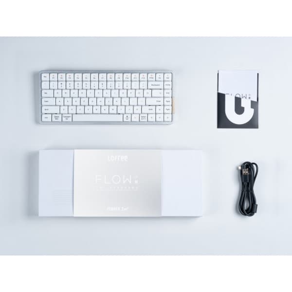 Lofree Flow84 -mekanisk lavprofil tastatur, Linear Kailh Ghost -kontakter, hvid