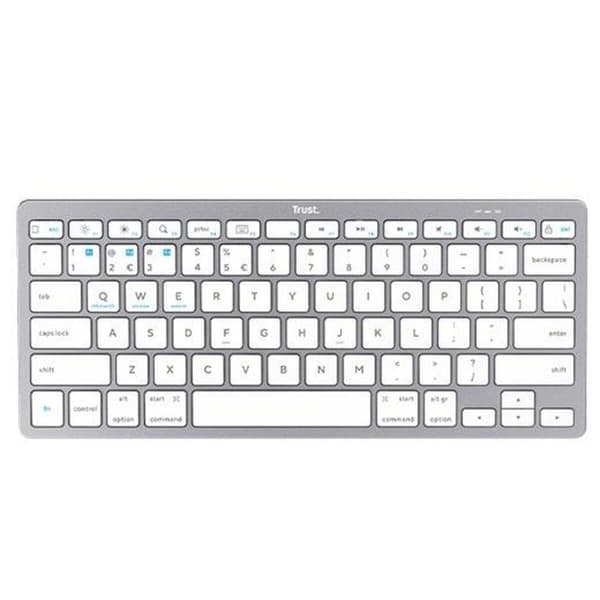 Tastatur Trust Hvit Sølv Spansk Qwerty Sølv, Hvit