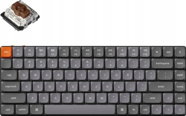 Keychron - K3 Max QMK/VIA Wireless Custom Mechanical Keyboard - Matalaprofiilinen langaton mekaaninen näppäimistö Valkoinen Gateron Ruskea