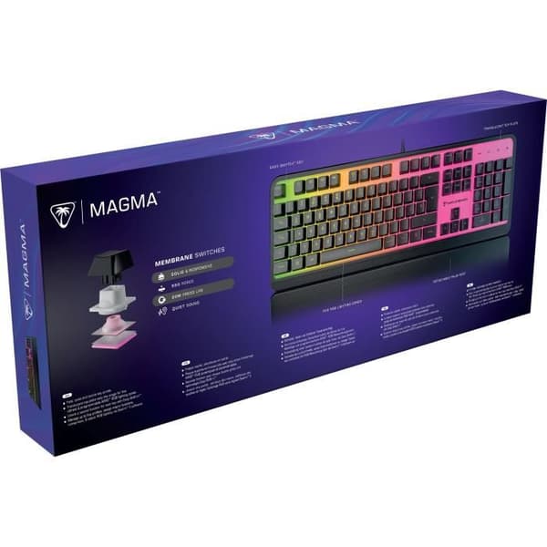 Speltangentbord - Turtle Beach Magma - RGB-membran - Svart, tysta tangenter, AIMO™ RGB