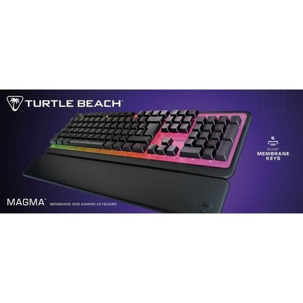 Speltangentbord - Turtle Beach Magma - RGB-membran - Svart, tysta tangenter, AIMO™ RGB