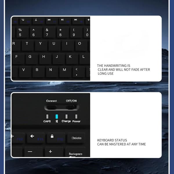 INF Bluetooth-tangentbord och muskombination - 10-tums trådlöst tangentbord och musset