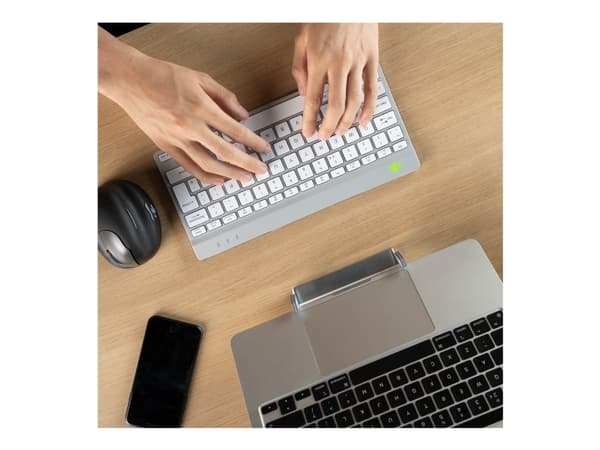 R-Go Compact Break - Tangentbord - med integrerad bromsindikator - trådlös - Bluetooth 5.0 - QWERTY - italiensk - vit