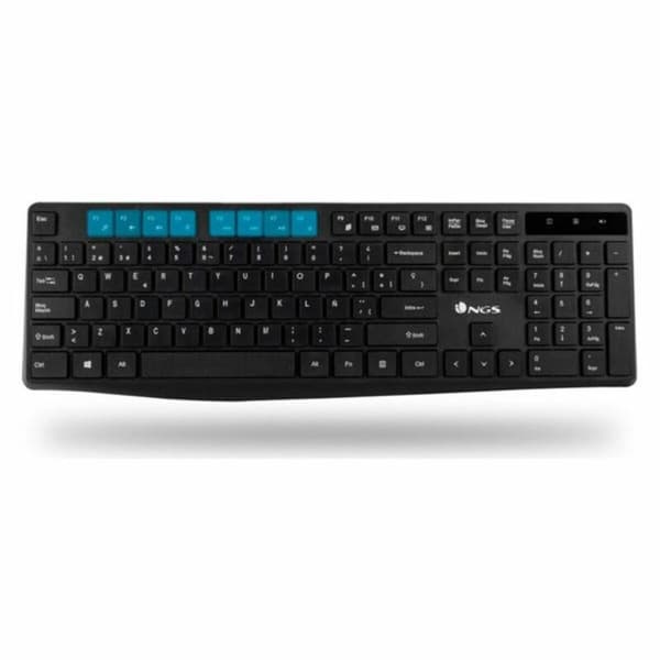 Tastatur og trådløs mus NGS NGSWIRELESSSETALLUREKIT Sort Spansk qwerty