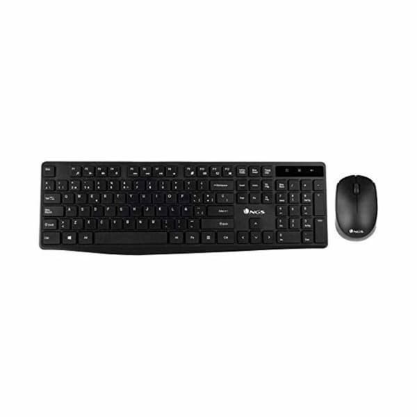 Tastatur og trådløs mus NGS NGSWIRELESSSETALLUREKIT Sort Spansk qwerty