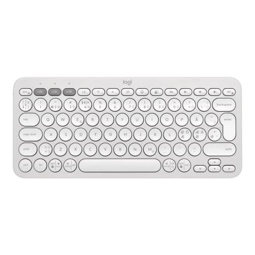Logitech Pebble Keys 2 K380s - tangentbord - QWERTY - nordiskt (danska/finska/norska/svenska) - tonal white Inmatningsenhet Vit