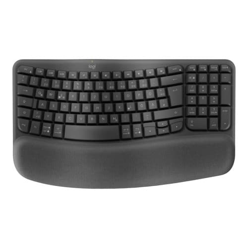 Logitech Ergo Series - tangentbord - med dämpande handflatestöd - QWERTY - grafit Inmatningsenhet