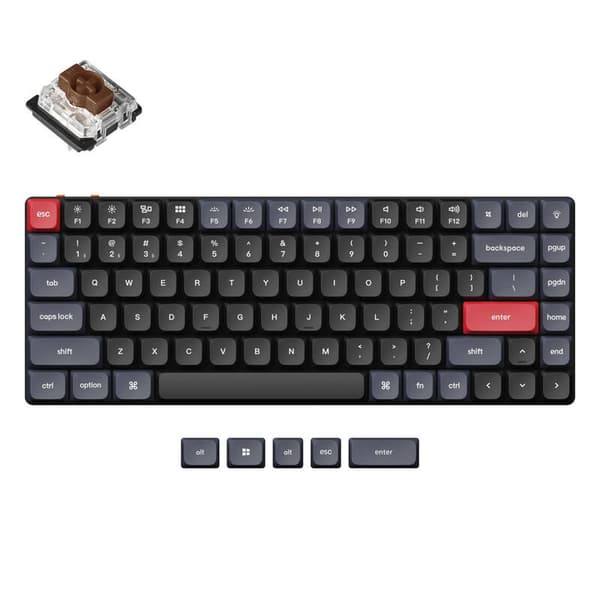 Keychron K3 Pro QMK/VIA Trådlöst mekaniskt tangentbord Vit bakgrundsbelysning Brun Switch (svart)