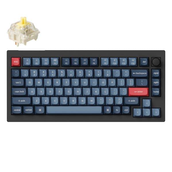 Keychron V1 Max QMK/VIA Knob Version Banana Switch Trådløst mekanisk tastatur (sort)