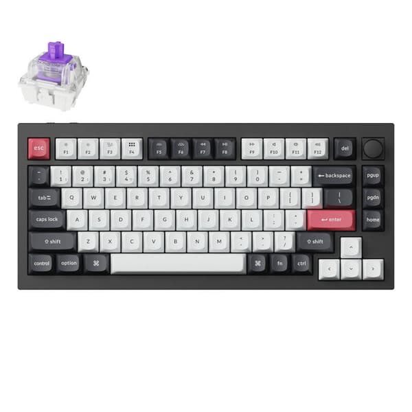 Keychron Q1 HE QMK trådlöst tangentbord RGB-ratt Magnetic Nebula Switch (svart)