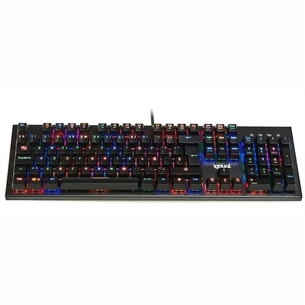 Tangentbord iggual OBSIDIAN RGB Svart Qwerty Spanska Svart