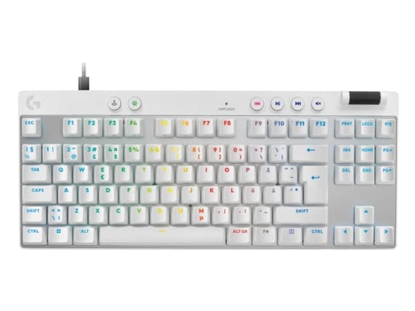 Logitech G PRO X RAPID - Tastatur - TKL - bakgrunnsbelyst - USB - QWERTY - Nordisk (dansk/finsk/norsk/svensk) - tastsvitsj: Linear - hvit